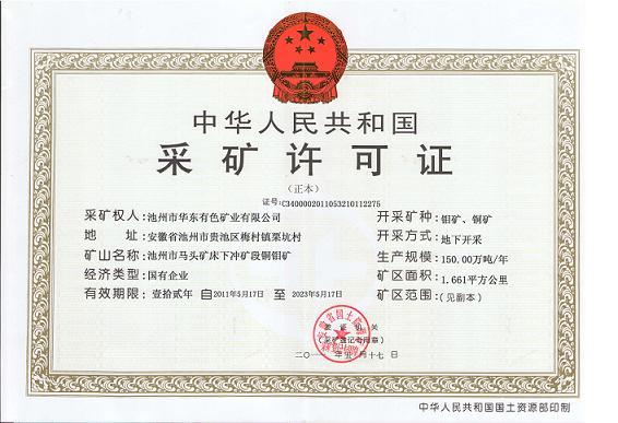 采礦許可證樣本